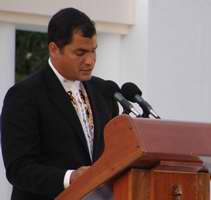 Rafael Correa, presidente de Ecuador habla en La Habana