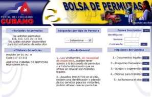 Bolsa de permutas en Cuba