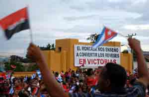 Santiagueros en el Día de la Rebeldía nacional